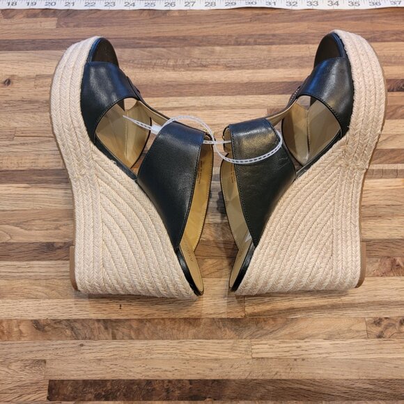 Michael Kors Bradley Black Leather Wedge Sandal MSRP $230 - Picture 12 of 14